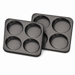 2 x 4 Cup Yorkshire Pudding Muffin Tray Non Stick Pan Tin Tart Dessert Bun Tray