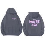 2025 Women's White & Black Boutique Fox Fleece Hoodie Sweatshirt Top Youtube