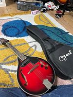 Chord A Style 8-String Mandolin with Pickup Red/Black, Polished and Bag