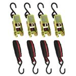 4 x AUTO LOCKING RATCHET STRAPS TRAILER TENT MARQUEE AWNING GAZEBO NEW!!!