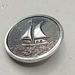 Rare Set Of 8 Silver Metal Buttons With sailing boat  Ship Design rare VV102 