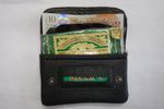Soft Leather Tobacco Pouch Organizer with Space for Money Black