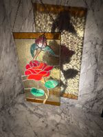 Vintage Leaded Stained GlassRose Window HangingSuncatcher|
