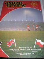 MANCHESTER UNITED v R.T.S. WIDZEW LODZ, 17 SEPTEMBER 1980,STAPLES REMOVED, MINT.