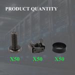 50/100 Set M6 x 16mm Rack Mount Cage Nuts, Screws and Washers, Rack Screws