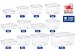 Plastic Storage Boxes With Lids Clear Stackable Boxes Home Office Kitchen Bins