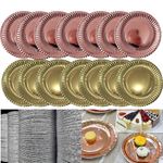 12-60pk Gold Silver Paper Plates 9 Inch Round Disposable Party Tableware Events