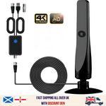 TV Aerial Digital Indoor TV Aeral with Signal Booster TV Antenna for Freeview UK