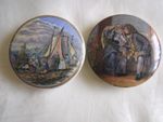 2 Prattware Pot Lids Examining the Nets + Uncle Toby