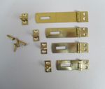 Solid Brass Vintage retro Safety Hasp and Staple cupboard Door Latch Lock