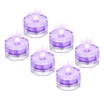 6Pcs LED Tea Light Purple Waterproof Flameless Candle for Party Wedding