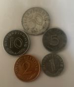 5 German WWII Military Coins 3rd Reich Nazi SS Swastika Historical Artefacts