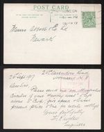 1917 KGV London machine Cancel postcard