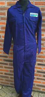 Retro Austin Rover Badged Zip Front Navy Boiler Suit Polycotton Size XXL 49-52"