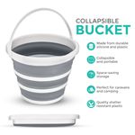 LIVIVO Collapsible Bucket 10L Fold Flat Water Cleaning Bucket Grey