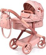 Bayer Dolls Pram Xeo with Fabric Ribbon - Pink Pushchair for Dolls