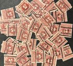 Postage Stamps 4 Crafting: 1930s 5c Postage Due; Charlotte NC Cancel; 50 Pieces
