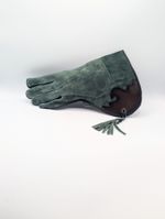 Green Suede Leather Double Thickness Falconry Glove Left Hand Small