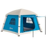 Outsunny 2-Man Lightweight Inflatable Camping Tent Light Blue, Refurbished