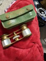 Colmont Opera Glasses Rare Vintage Binoculars w/ Leather Case & Mother of Pearl