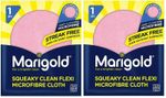 X2 Marigold Squeaky Flexi Clean Microfibre Deep Cleaning Cloth Glass