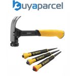 Dewalt DWHT51009-0 Claw Hammer 567g 20oz and 3 Piece Nail Punch Set DWHT0-58018