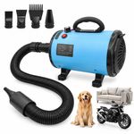 2000W Pet Hair Dryer Dog Grooming Blower Low Noise Adjustable Speed 4 Nozzles