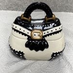 David's Cookies Jar Purse Shaped, Black, White & Gold