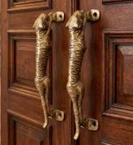 Set of 2 Antique Look Golden Brass Jaguar/Tiger Door Pull door Handle