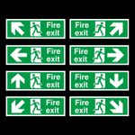 Fire Exit Sign 300 x 100mm - Sticker, Plastic or Photoluminescent - Bulk Prices