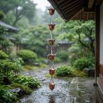 Hanging Metal Tulip Rain Chain Water Drainage Chain  Villa Courtyard