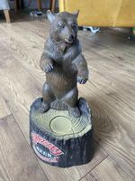 Vintage 1985 Grizzly Beer Canadian Lager Bottle Holder Bear Display Advertising