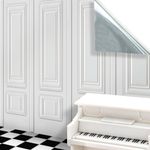 Dolls House Wallpaper, Wall Panels Light Grey 1/12, Stick On Miniature