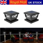 2X Solar Post Cap Lights Solar Fence Post Lights for 3x3" 4x4" Post Garden Yard
