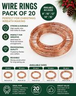 Pack of 20 Flat Wire Wreath Ring Frames 8" 10" 12" 14" 16" Christmas Decoration