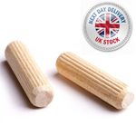 Wooden Dowels Premium Fluted Hardwood Dowel Pins - Metric Wood Plugs