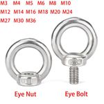 M3 M4 M5 M6 M8 M10 M12 M14 To M36 Lifting Eye Nut / Eye Bolt A2 Stainless Steel