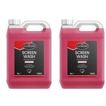 2x AUTOCARE Screen Wash -10C Bubblegum Scented 5L 5 Litres Removes Dirt Grime
