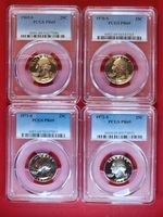 SET OF 4 TOTAL 1969 1970 1971 1972 S 25C Washington Quarter ALL PCGS PR69 1 BID!