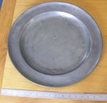 Large Antique Pewter Plate 42cm dia 18th C Ann Carter Southampton c1734-1754 VGC