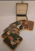 PREOWNED Vintage WIN-EL-WARE Coasters In hard case Made in England Set of 6.