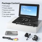 Home Portable DVD Player with Screen 13.3" DVD Player Rechargeable Remote TF