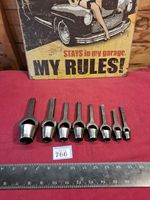 8 x Priory Vintage Leather Wad Punches Good Used Condition Sizes as Photo's..