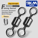 50~200Pcs Fishing Barrel Swivels 9~1320LB Stainless Steel Rolling Fishing Swivel