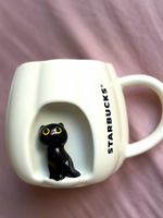 Starbucks Halloween Cat Coffee Mug White & Black