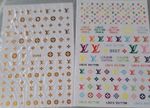 2 Pack gold/ multi  Nail Stickers
