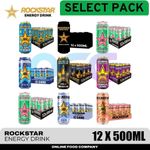 Rockstar Energy Drink 12 Pack (12 x 500ml) Cans - Sports Beverage with Caffeine