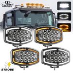 4X 10" Jumbo Oval LED Spot Lamp Dual Function DRL w/E-Mark Driving Light 12v 24v
