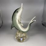 Munrano Art Glass Dolphin Paperweight Made in Italy 12"