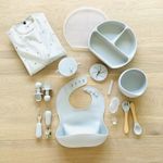 Complete 13-Piece Baby Weaning Starter Set – Includes Long-Sleeve Smock Bib!